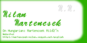 milan martencsek business card